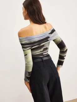 COMMENSE Off-Shoulder Tye Dye Printed Blouse* Blouses & Shirts|Tops