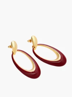COMMENSE Oil Drop Oval Hoop Earrings* Earrings|Accessories