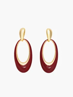 COMMENSE Oil Drop Oval Hoop Earrings* Earrings|Accessories