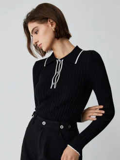 COMMENSE Old Money Aesthetics Polo Knit Top* Sweater Tops|Sweaters & Cardigans