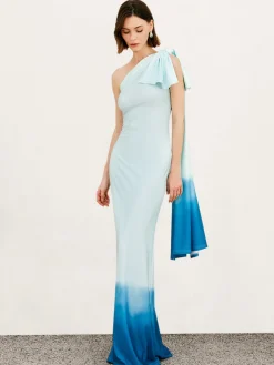 COMMENSE Ombre One Shoulder Long Dress* Cocktail & Party Dresses|Vacation Dresses