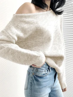 COMMENSE One Shoulder Asymmetric Sweater* Sweater Tops|Sweaters & Cardigans