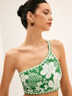 COMMENSE One Shoulder Floral Bikini Set* Swimwear|Tops