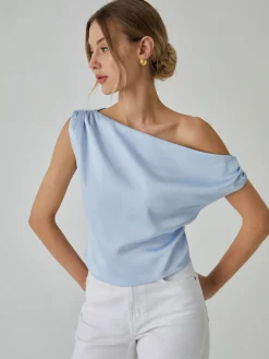 COMMENSE One Shoulder Off Knotted Blouse* Blouses & Shirts|Tops
