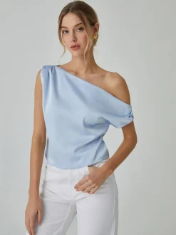 COMMENSE One Shoulder Off Knotted Blouse* Blouses & Shirts|Tops