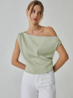 COMMENSE One Shoulder Off Knotted Blouse* Blouses & Shirts|Tops