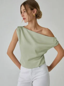 COMMENSE One Shoulder Off Knotted Blouse* Blouses & Shirts|Tops