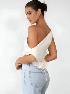 COMMENSE One Shoulder Off Knotted Blouse* Blouses & Shirts|Tops