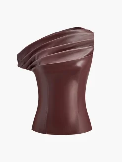 COMMENSE One-Shoulder PU Leather Tank Top* Tank Tops & Camis|Tops
