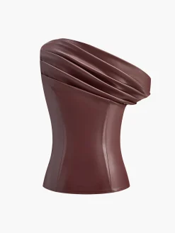 COMMENSE One-Shoulder PU Leather Tank Top* Tank Tops & Camis|Tops