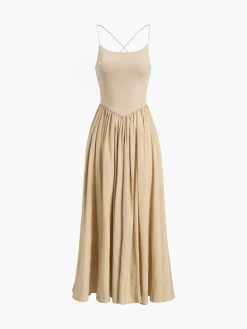 COMMENSE Open Back Midi Tank Dress* Sweater Dresses|Casual Dresses