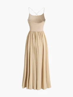 COMMENSE Open Back Midi Tank Dress* Sweater Dresses|Casual Dresses