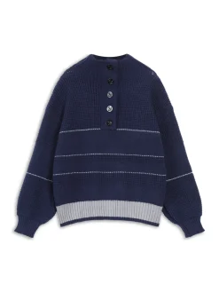 COMMENSE Open Collar Button Up Sweater* Sweater Tops|Sweaters & Cardigans