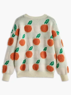 COMMENSE Orange Pattern Striped Sweater* Sweater Tops|Sweaters & Cardigans