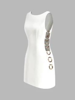 COMMENSE O-Ring Cutout Sleeveless Dress* Casual Dresses|Work Dresses