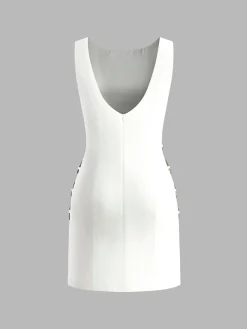COMMENSE O-Ring Cutout Sleeveless Dress* Casual Dresses|Work Dresses