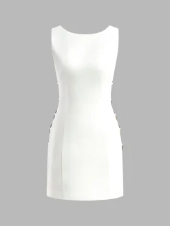 COMMENSE O-Ring Cutout Sleeveless Dress* Casual Dresses|Work Dresses