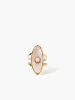 COMMENSE Oval Pearl Decor Ring* Rings & Bracelets|Accessories