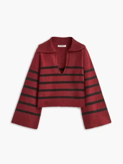 COMMENSE Oversize Striped Pullover Sweater* Sweater Tops|Sweaters & Cardigans