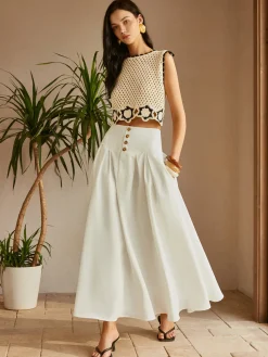 COMMENSE Oversized Button Ruched Pockets Skirt* Skirts|Bottoms