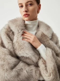 COMMENSE Oversized Collared Faux Fur Coat* Outerwear|Coats