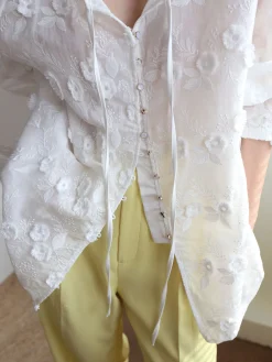 COMMENSE Oversized Embroidered Floral Shirt* Blouses & Shirts|Tops