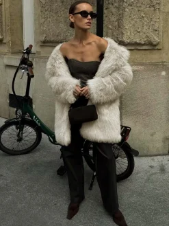 COMMENSE Oversized Fuzzy Women Faux Fur Coat* Outerwear|Coats