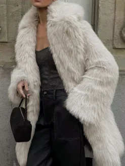 COMMENSE Oversized Fuzzy Women Faux Fur Coat* Outerwear|Coats
