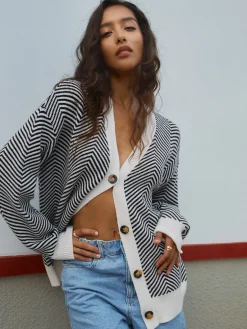 COMMENSE Oversized Herringbone Cardigan* Cardigans|Sweaters & Cardigans