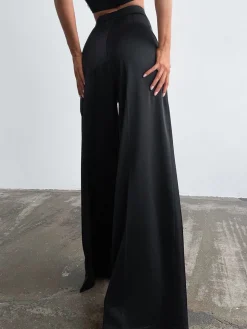 COMMENSE Oversized Satin Wide Leg Dress Pants* Wide Leg|Pants