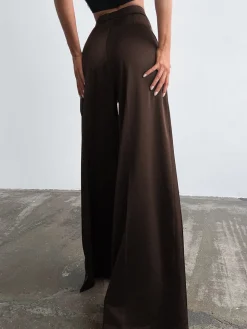 COMMENSE Oversized Satin Wide Leg Dress Pants* Wide Leg|Pants