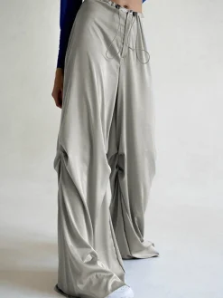 COMMENSE Oversized Satin Wide Leg Pants* Wide Leg|Pants