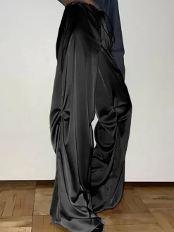 COMMENSE Oversized Satin Wide Leg Pants* Wide Leg|Pants