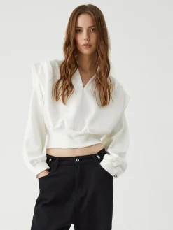 COMMENSE Oversized Solid Long Sleeve Blouse* Blouses & Shirts|Tops