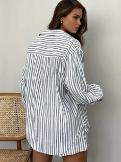 COMMENSE Oversized Striped Pockets Casual Shorts Set* Shorts Sets|Shorts