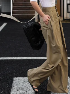 COMMENSE Oversized Tied Wide Leg Dress Pants* Wide Leg|Pants