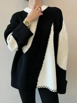 COMMENSE Oversized Zebrataur Sweater* Sweater Tops|Sweaters & Cardigans