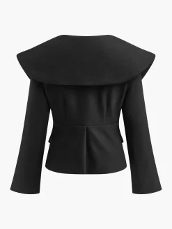 COMMENSE Oversized-Collar Slim Zipper Blazer* Blazers|Outerwear