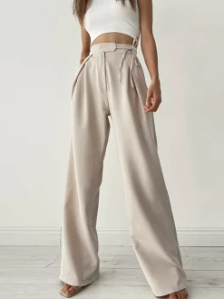 COMMENSE Palazzo Tied Wide Leg Dress Pants* Wide Leg|Pants