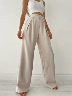 COMMENSE Palazzo Tied Wide Leg Dress Pants* Wide Leg|Pants