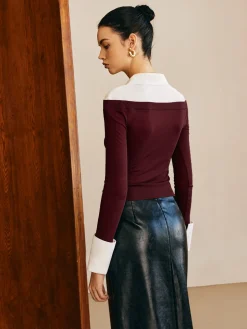 COMMENSE Panel Jersey Slim Top* T-shirts|Tops