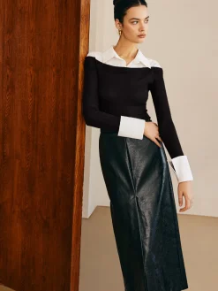 COMMENSE Panel Jersey Slim Top* T-shirts|Tops