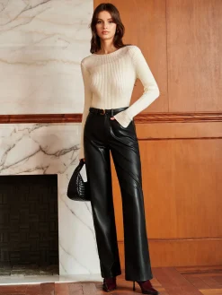 COMMENSE Panel Ribbed Slim Sweater* Sweater Tops|Sweaters & Cardigans