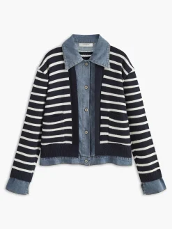 COMMENSE Panel Striped Faux Fur Coat* Outerwear|Coats