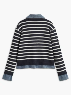 COMMENSE Panel Striped Faux Fur Coat* Outerwear|Coats