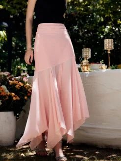 COMMENSE Paneled Pleated Maxi Skirt* Skirts|Bottoms