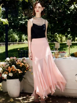COMMENSE Paneled Pleated Maxi Skirt* Skirts|Bottoms