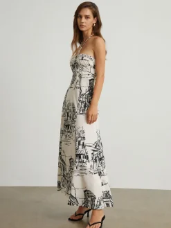 COMMENSE Paris Street Halter Long Dress* White Dresses|Casual Dresses
