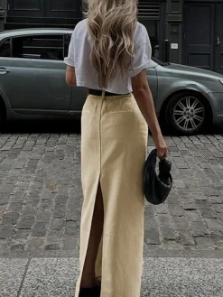 COMMENSE Parisian Slit Maxi Skirt* Skirts|Bottoms