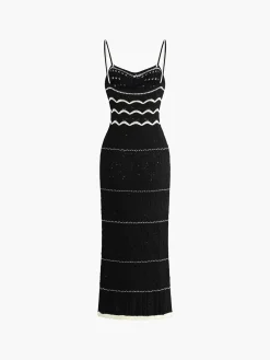 COMMENSE Paros Crochet Eyelet See Through Midi Dress* White Dresses|Sweater Dresses